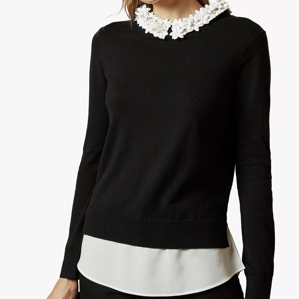 Ted Baker Nansea Floral Collar Jumper